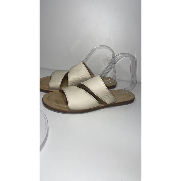 Portland Leather Goods Patina Flat Sandals In Cream Size 10 Pacific Northwest - Picture 5 of 9